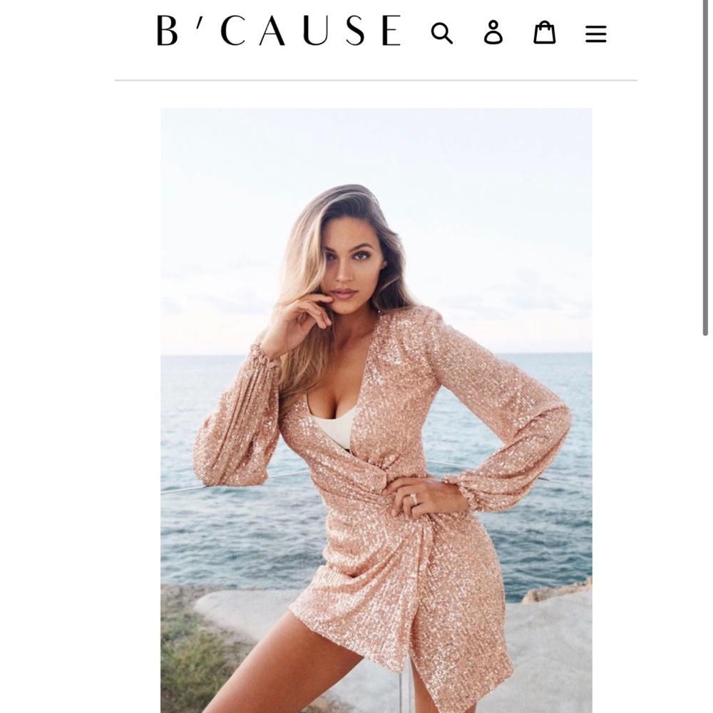 NWT Rose Gold Sequinned Party Dress Size XS (0-2)